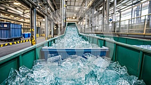 Efficient Glass Recycling Material Handling System in a Modern Waste Processing Plant photo