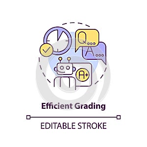 Efficient grading in AI education concept icon