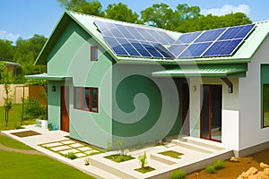 efficient houses solar panels rainwater harvesting generative ai