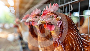 Efficient industrial poultry farming automated systems for hens in cages ensuring productivity