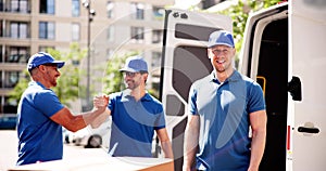 Efficient moving service by professional movers: Man