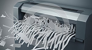 Efficient paper shredder in action: secure document disposal in modern office setting