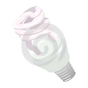Efficient powersaving bulb cartoon icon