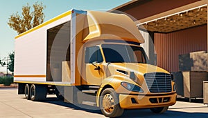 Efficient and Reliable, a Modern Delivery Truck with a Large Cargo Area, Generative AI
