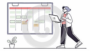 Efficient Scheduling and Task Management, Digital Planner, vector design Generative AI