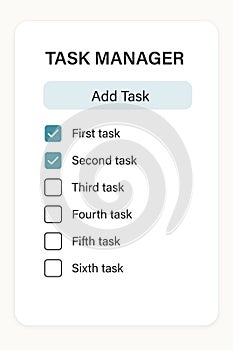 Task Manager App with To-Do List and Checkboxes Interface