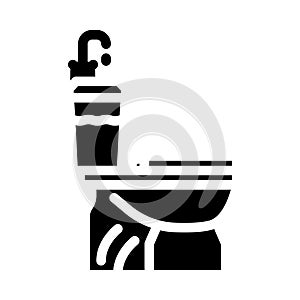 efficient toilet water saving glyph icon vector illustration photo