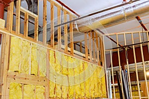 Efficient wall construction using mineral wool and fiber cotton thermal insulation