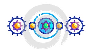 Efficient Workflow and Mechanical Progress Gears, vector design Generative AI