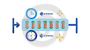 Efficient Workflow Process with Time and Data Flow, vector design Generative AI