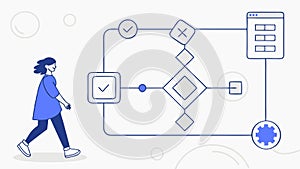 Efficient Workflow Steps Process Completion, vector design Generative AI
