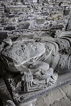 Carved John MacKinnon Effigy in Iona Abbey photo