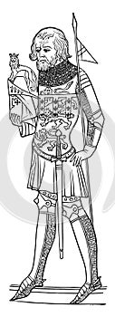 Effigy of Henry First Duke of Lancaster is an effigy of the first Duke vintage engraving