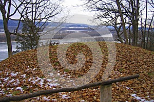 Effigy Mounds National Monument, Native Burial Mound at Twin View Overlook above the Mississippi River, Iowa