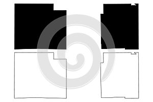 Effingham and Edgar County, Illinois U.S. county, United States of America, USA, U.S., US map vector illustration, scribble