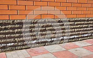 Efflorescence From Brick And Stone Masonry. Removing Salts. photo
