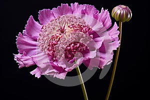 Efflorescent Purple scabious flower. Generate ai