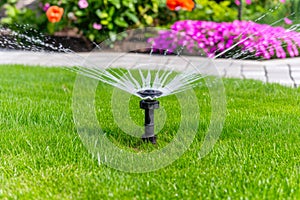 Effortless Lawn Care: Automated Sprinkler in Action.
