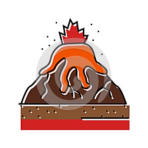 effusive eruption lava color icon vector illustration photo