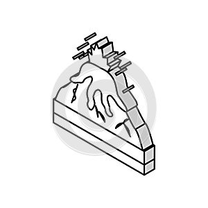 effusive eruption lava isometric icon vector illustration photo