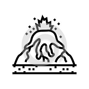 effusive eruption lava line icon vector illustration photo