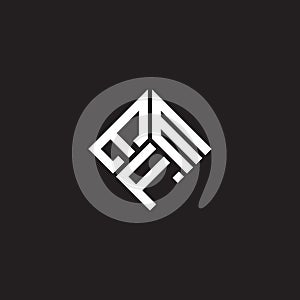 EFM letter logo design on black background. EFM creative initials letter logo concept. EFM letter design