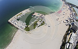 Eforie Nord , main beach and marina, Romania photo