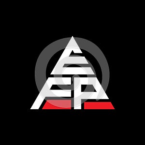 EFP triangle letter logo design with triangle shape. EFP triangle logo design monogram. EFP triangle vector logo template with red