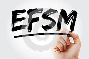 EFSM - European Financial Stabilisation Mechanism acronym with marker, business concept background