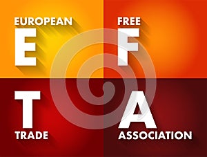 EFTA European Free Trade Association - regional trade organization and free trade area consisting of four European states: Iceland