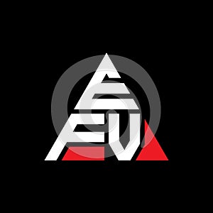 EFV triangle letter logo design with triangle shape. EFV triangle logo design monogram. EFV triangle vector logo template with red
