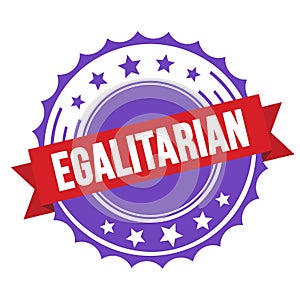 EGALITARIAN text on red violet ribbon stamp