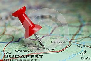 Eger, Hungary pin on map