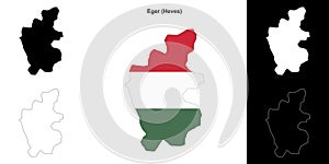 Eger outline map
