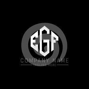 EGF letter logo design with polygon shape. EGF polygon and cube shape logo design. EGF hexagon vector logo template white and