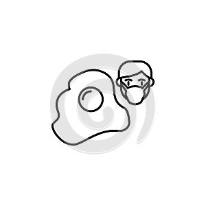 Egg, allergic face icon. Element of problems with allergies icon. Thin line icon for website design and development, app