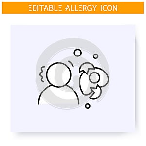 Egg allergy line icon. Editable illustration