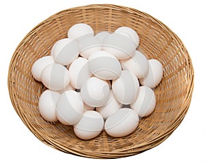 Egg in Basket on white background