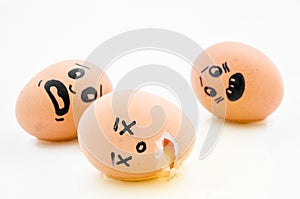 Egg be tipsy concept. photo