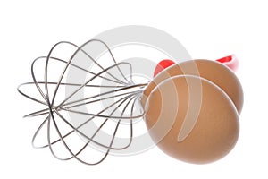 Egg Beater and Eggs Isolated