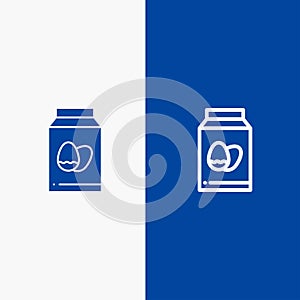 Egg, Bottle, Easter, Holiday Line and Glyph Solid icon Blue banner Line and Glyph Solid icon Blue banner