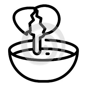 Egg bowl cooking icon, outline style