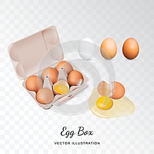 Egg Box with Chicken Eggs, Carton Pack or Egg Container