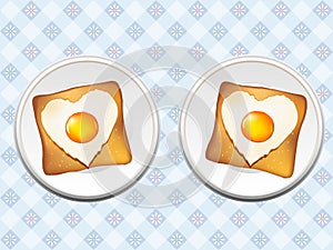 Egg and bread with loveness