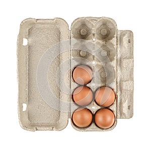 Egg carton box isolated