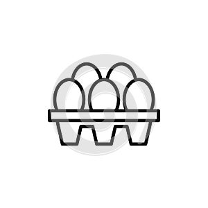 Egg Carton thin line icon set
