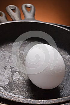 Egg in cast iron skillets