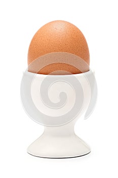 Egg in ceramic cup
