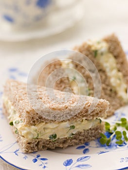 Egg and Cress Sandwich on Brown Bread