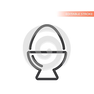 Egg cup or server line vector icon